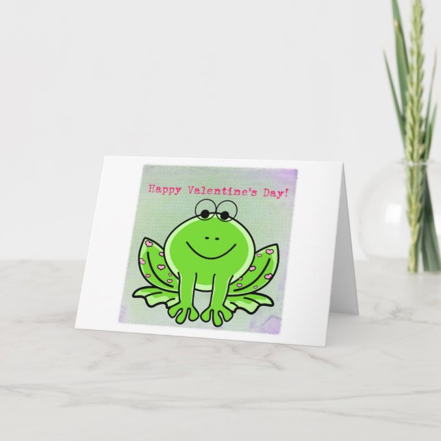 Cartes Pour Fêtes Annuelles Grenouille Saint-Valentin (Devant)