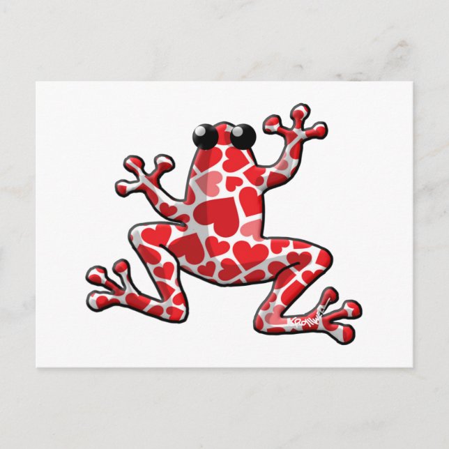 Cartes Pour Fêtes Annuelles Grenouille Saint-Valentin (Devant)