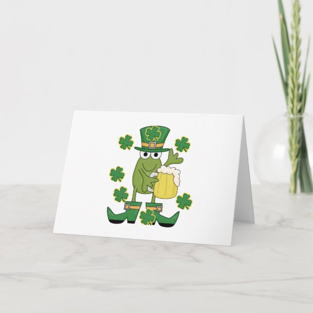 Cartes Pour Fêtes Annuelles Grenouille St. Pats avec T-shirts et cadeaux de bi (Devant)