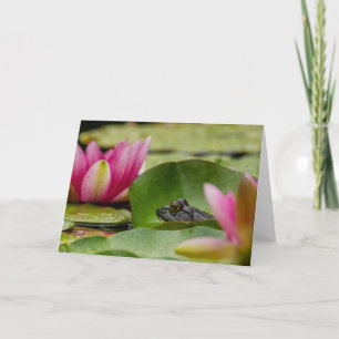Cartes Pour Fêtes Annuelles Grenouille-taureau Américaine Parmi Les Nymphes D'