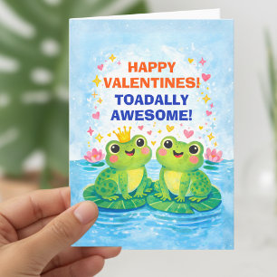Cartes Pour Fêtes Annuelles Grenouilles avec une Saint-Valentin de couronne mi