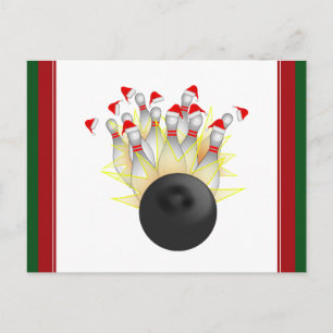 Cartes Pour Fêtes Annuelles Grève de Bowling de Noël