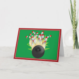 Cartes Pour Fêtes Annuelles Grève du bowling de Noël