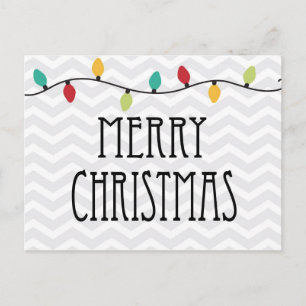Cartes Pour Fêtes Annuelles Grey Chevron Joyeux Noël