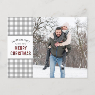 Cartes Pour Fêtes Annuelles Grey En vichy Joyeux NOËL 2 Photos