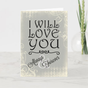 Cartes Pour Fêtes Annuelles Grey Vintage Always and Forever Love