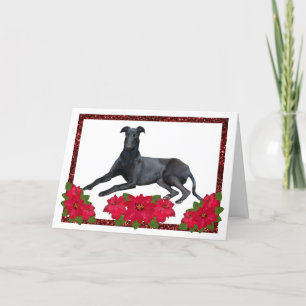 Cartes Pour Fêtes Annuelles Greyhound Christmas Poinsettia