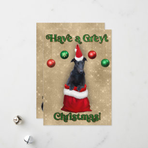 Cartes Pour Fêtes Annuelles Greyhound Greyt Christmas Père Noël Sack