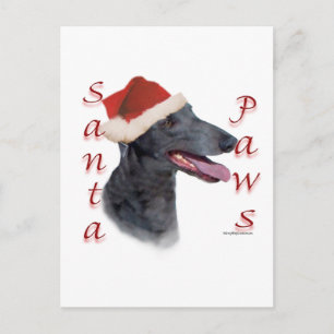 Cartes Pour Fêtes Annuelles Greyhound Père Noël Paws