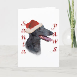 Cartes Pour Fêtes Annuelles Greyhound Père Noël Paws