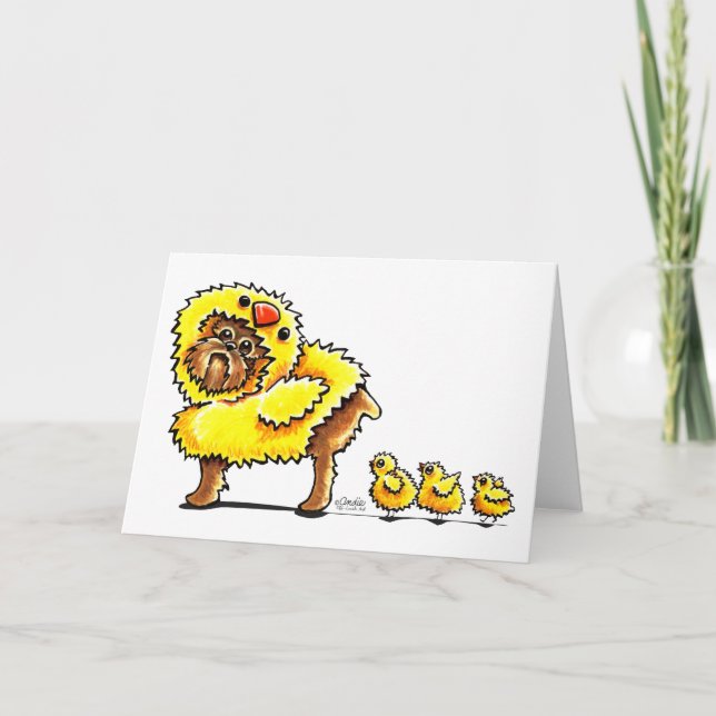 Cartes Pour Fêtes Annuelles Griffon Chick Easter (Devant)