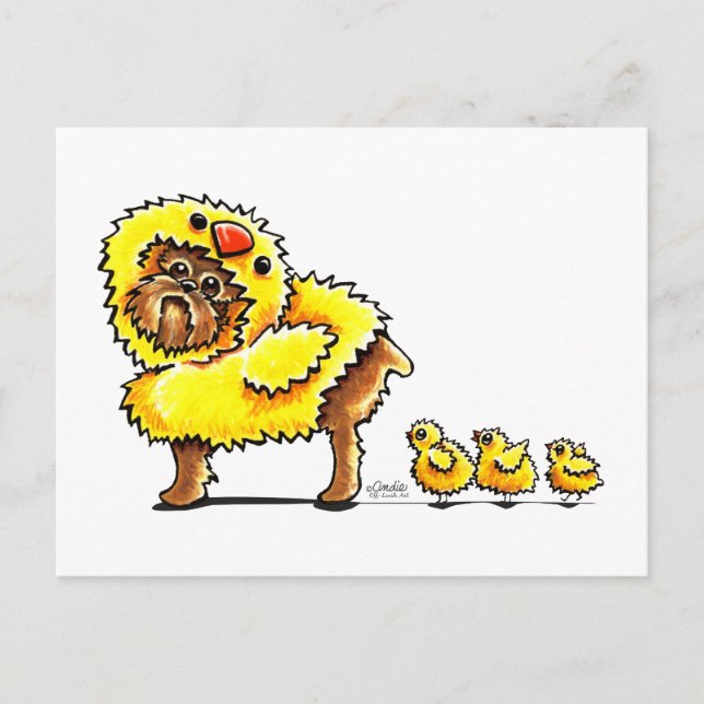 Cartes Pour Fêtes Annuelles Griffon Chick Easter (Devant)