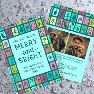 Cartes Pour Fêtes Annuelles Grille de Noël fantaisiste 2 PHOTOS personnalisées