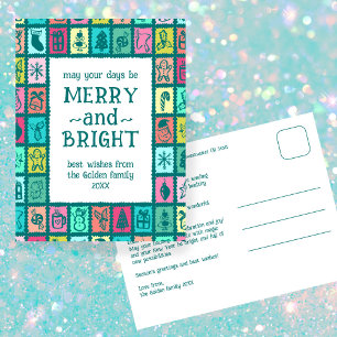 Cartes Pour Fêtes Annuelles Grille de Noël Fantaisiste Douce Personnalisée