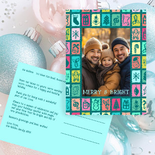 Cartes Pour Fêtes Annuelles Grille de Noël Fantaisiste Douce Personnalisée