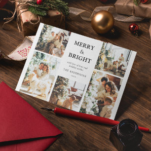 Cartes Pour Fêtes Annuelles Grille de photos contemporaine Noël Merry & Bright