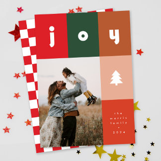 Cartes Pour Fêtes Annuelles Grille Gratuite avec Joy Text Holiday Card
