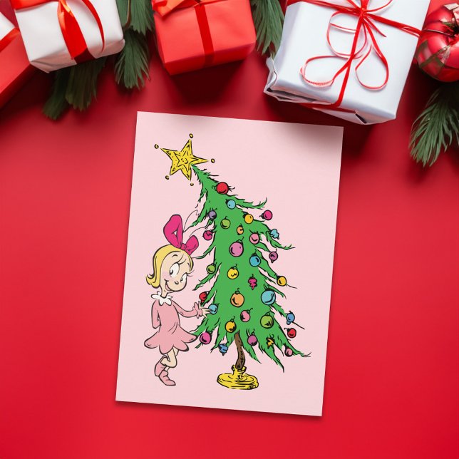 Cartes Pour Fêtes Annuelles Grille | J'ai été Cindy-Lou qui bon (Card on table)