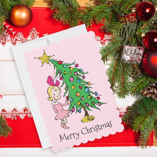 Cartes Pour Fêtes Annuelles Grille | J'ai été Cindy-Lou qui bon (Card on table)