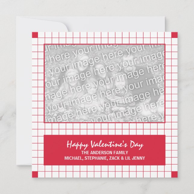 Cartes Pour Fêtes Annuelles Grille rouge (Devant)