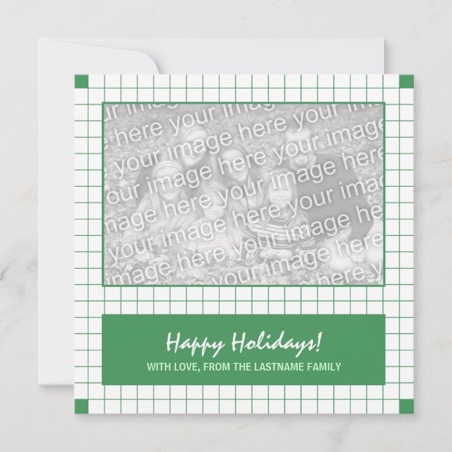 Cartes Pour Fêtes Annuelles Grille verte (Devant)