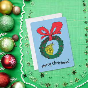 Cartes Pour Fêtes Annuelles Grinch classique Christmas Wreath