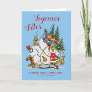 Cartes Pour Fêtes Annuelles Grinch classique Grinch & Max avec Sleigh