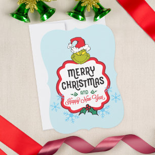 Cartes Pour Fêtes Annuelles Grinch Classique Joyeux Noël & Bonne Année