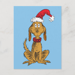 Cartes Pour Fêtes Annuelles Grinch Classique   Max - Chapeau de Père Noël