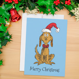 Cartes Pour Fêtes Annuelles Grinch Classique Max - Chapeau de Père Noël