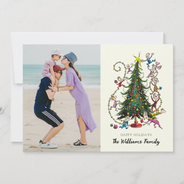 Cartes Pour Fêtes Annuelles Grinch classique | Noël Arbre photo (Devant)
