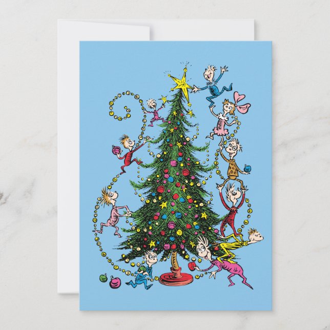 Cartes Pour Fêtes Annuelles Grinch classique | Noël Arbre photo (Devant)