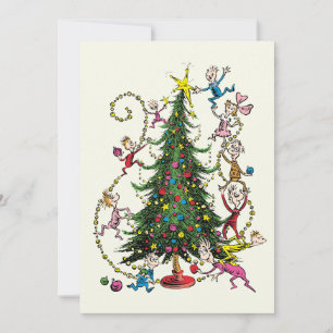 Cartes Pour Fêtes Annuelles Grinch Classique Photo de vacances de Noël d'arb