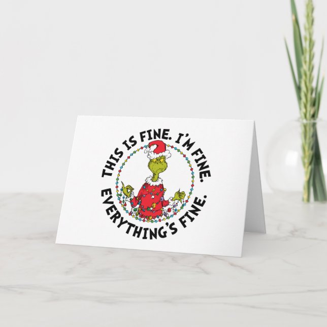 Cartes Pour Fêtes Annuelles Grinch | Everything's Fine (Devant)