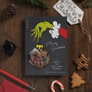 Cartes Pour Fêtes Annuelles Grinch Joyeux Grinchmas Famille Photo Noël