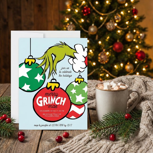 Cartes Pour Fêtes Annuelles Grinch Ornament Christmas Party (Créateur téléchargé)