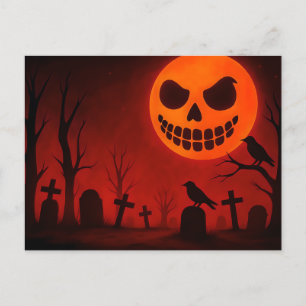 Cartes Pour Fêtes Annuelles Grinning Moon Graveyard