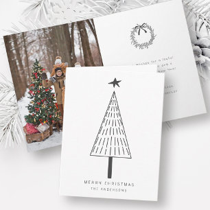 Cartes Pour Fêtes Annuelles Gris foncé moderne pin de Noël photo