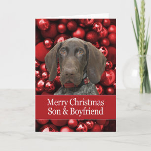 Cartes Pour Fêtes Annuelles Grizzly brillant Fils et copain Joyeux Noël