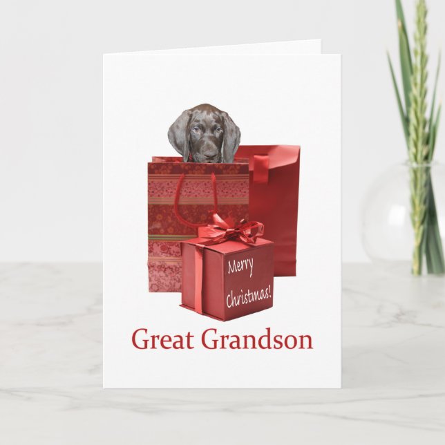 Cartes Pour Fêtes Annuelles Grizzly brillant Grand Grand-fils Joyeux Noël (Devant)