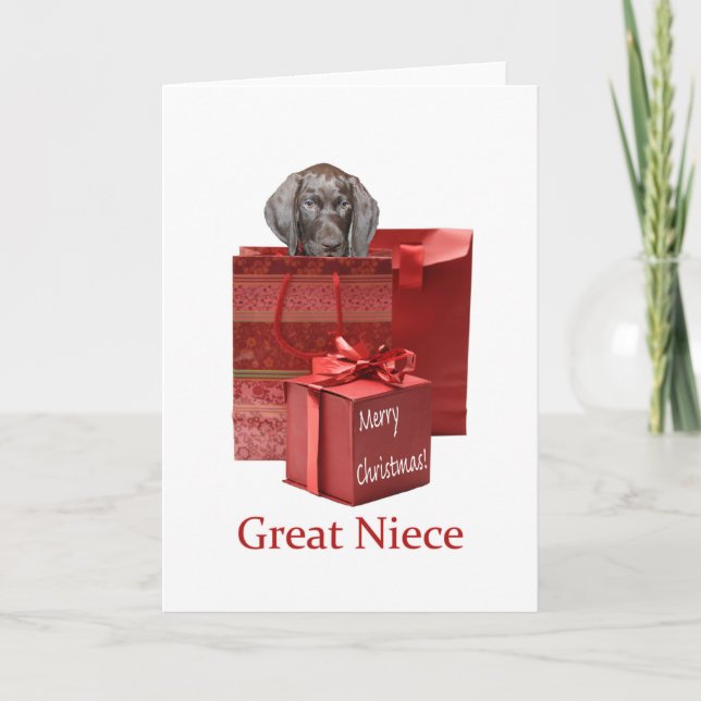 Cartes Pour Fêtes Annuelles Grizzly brillant Grande nièce Joyeux X mas (Devant)