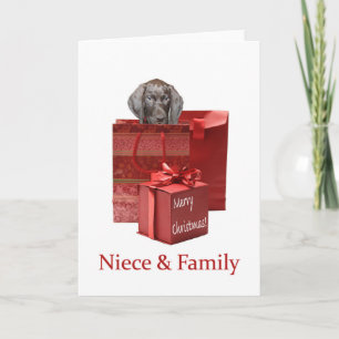 Cartes Pour Fêtes Annuelles Grizzly brillant nièce et famille Joyeux Noël