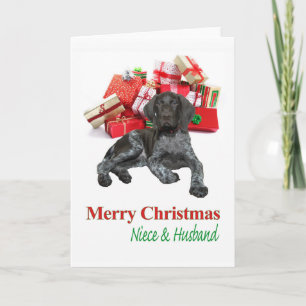 Cartes Pour Fêtes Annuelles Grizzly brillant nièce et mari Joyeux Noël