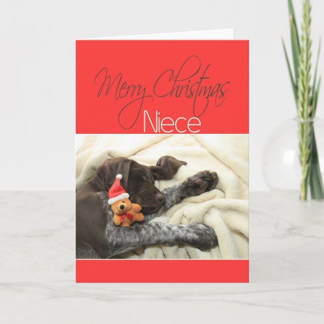 Cartes Pour Fêtes Annuelles Grizzly brillant niece Joyeux Noël (Devant)
