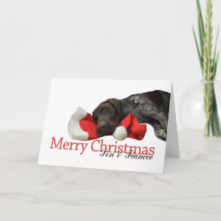 Cartes Pour Fêtes Annuelles Grizzly brillant Son & Fiancée Joyeux Noël