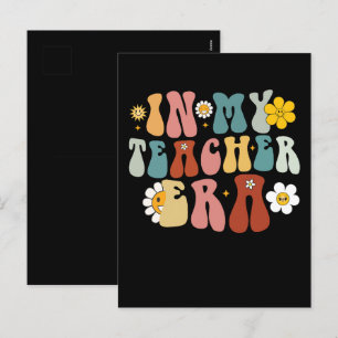 Cartes Pour Fêtes Annuelles Groovy à l'ère de mon professeur Retour à l'école