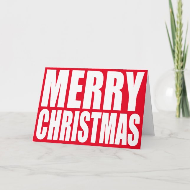 Cartes Pour Fêtes Annuelles Gros bloc blanc Joyeux Noël (Devant)