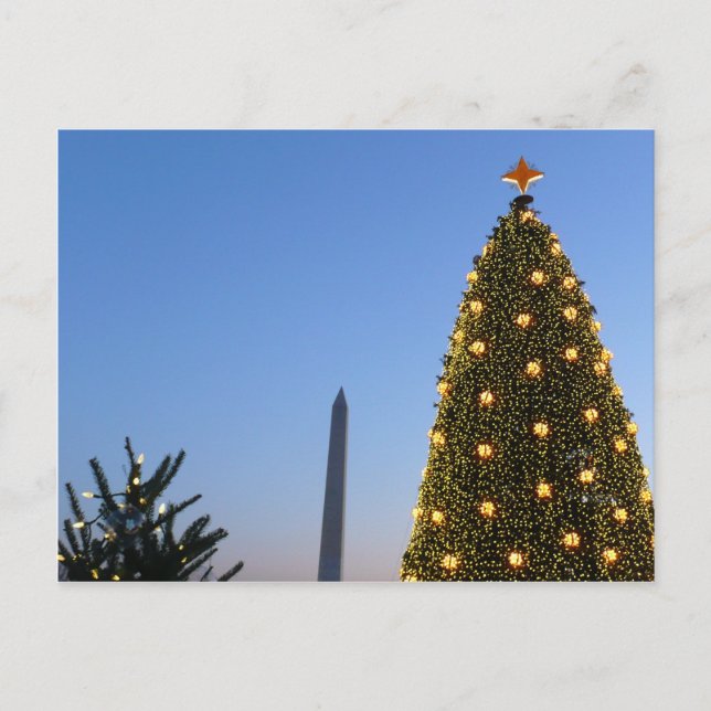 Cartes Pour Fêtes Annuelles Gros et petits arbres de Noël II Vacances à DC (Devant)