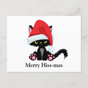 Cartes Pour Fêtes Annuelles Gros Grumpy Chat Noir Noël