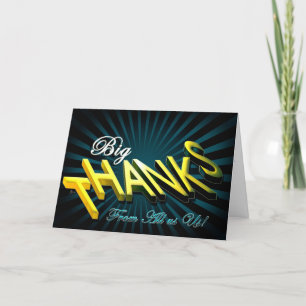 Cartes Pour Fêtes Annuelles Gros Merci étoile explosion de gratitude splash